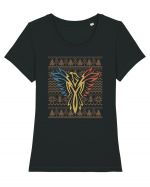 Phoenix tricolor - editie de sarbatori Tricou mânecă scurtă guler larg fitted Damă Expresser