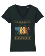 România 2500 - ediție de sărbători Tricou mânecă scurtă guler V Damă Evoker