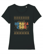 România 2500 - ediție de sărbători Tricou mânecă scurtă guler larg fitted Damă Expresser