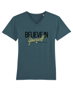 Believe in yourself. Tricou mânecă scurtă guler V Bărbat Presenter