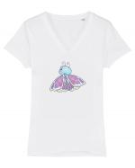 Fluturasi Pentru Copii Cute Butterflies Butterfly Tricou mânecă scurtă guler V Damă Evoker