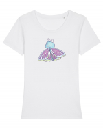 Fluturasi Pentru Copii Cute Butterflies Butterfly Tricou mânecă scurtă guler larg fitted Damă Expresser