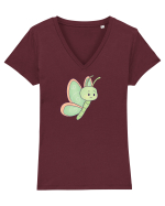 Fluturasi Pentru Copii Cute Butterflies Butterfly Tricou mânecă scurtă guler V Damă Evoker