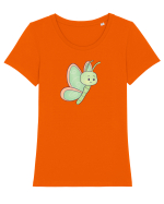 Fluturasi Pentru Copii Cute Butterflies Butterfly Tricou mânecă scurtă guler larg fitted Damă Expresser