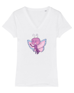 Fluturasi Pentru Copii Cute Butterflies Butterfly Tricou mânecă scurtă guler V Damă Evoker
