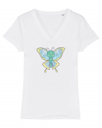 Fluturasi Pentru Copii Cute Butterflies Butterfly Tricou mânecă scurtă guler V Damă Evoker