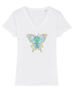 Fluturasi Pentru Copii Cute Butterflies Butterfly Tricou mânecă scurtă guler V Damă Evoker