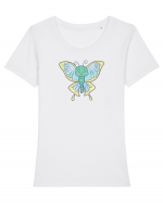 Fluturasi Pentru Copii Cute Butterflies Butterfly Tricou mânecă scurtă guler larg fitted Damă Expresser