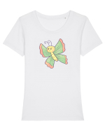 Fluturasi Pentru Copii Cute Butterflies Butterfly Tricou mânecă scurtă guler larg fitted Damă Expresser