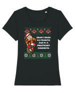 cu motive de Crăciun - Eram tânăr ca frăguța Tricou mânecă scurtă guler larg fitted Damă Expresser