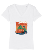 Camping life Tricou mânecă scurtă guler V Damă Evoker