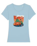 Camping life Tricou mânecă scurtă guler larg fitted Damă Expresser