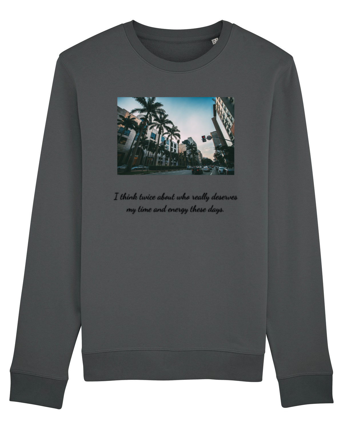 Bluză mânecă lungă Unisex Rise Anthracite