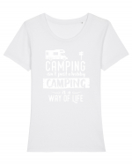 Camping a way of life Tricou mânecă scurtă guler larg fitted Damă Expresser