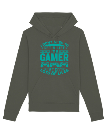 I Don't Need To Get A Life I'm A Gamer I've Got Lots Of Lives Khaki