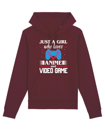 Just A Girl Who Loves Anime And Games Burgundy