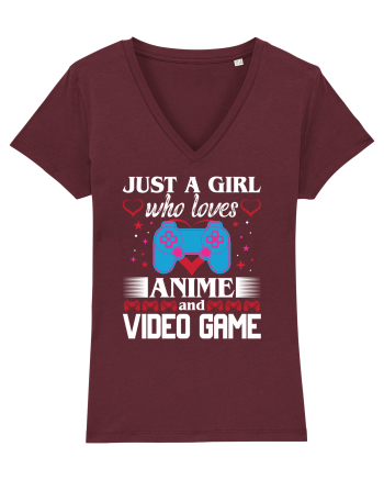 Just A Girl Who Loves Anime And Games Burgundy