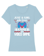 Just A Girl Who Loves Anime And Games Tricou mânecă scurtă guler larg fitted Damă Expresser