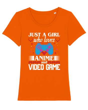 Just A Girl Who Loves Anime And Games Bright Orange