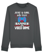 Just A Girl Who Loves Anime And Games Bluză mânecă lungă Unisex Rise