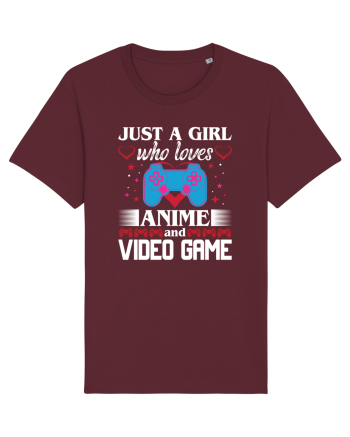 Just A Girl Who Loves Anime And Games Burgundy