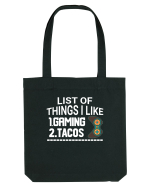 List Of Things I Like: Gaming, Tacos Sacoșă textilă
