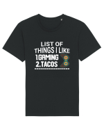 List Of Things I Like: Gaming, Tacos Tricou mânecă scurtă Unisex Rocker