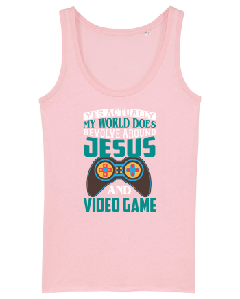 Yes Actually My World Does Revolve Around Jesus And Video Game Cotton Pink