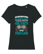 Yes Actually My World Does Revolve Around Jesus And Video Game Tricou mânecă scurtă guler larg fitted Damă Expresser