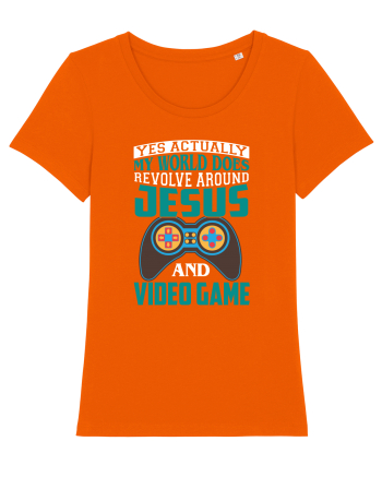 Yes Actually My World Does Revolve Around Jesus And Video Game Bright Orange