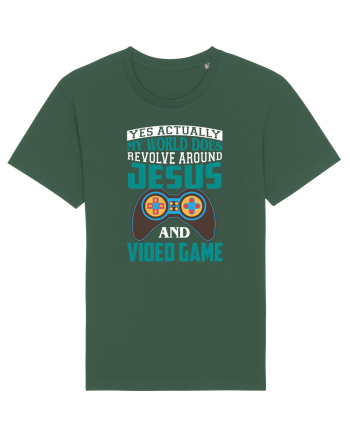 Yes Actually My World Does Revolve Around Jesus And Video Game Bottle Green