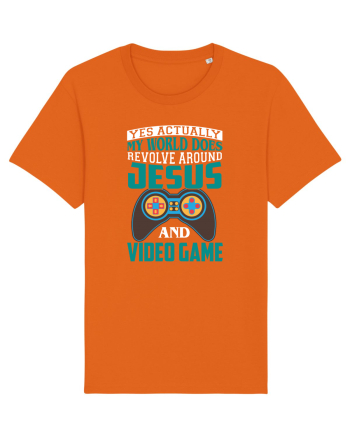 Yes Actually My World Does Revolve Around Jesus And Video Game Bright Orange