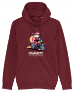Naughty and I regret nothing - Biker Claus Hanorac cu fermoar Unisex Connector