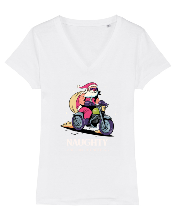 Naughty and I regret nothing - Biker Claus White