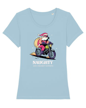 Naughty and I regret nothing - Biker Claus Sky Blue