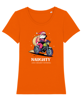 Naughty and I regret nothing - Biker Claus Bright Orange