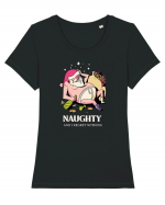 Naughty and I regret nothing - Hangover Claus Tricou mânecă scurtă guler larg fitted Damă Expresser