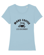 More coffee Tricou mânecă scurtă guler larg fitted Damă Expresser