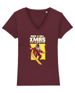 Rock n roll Christmas - Let it snow Tricou mânecă scurtă guler V Damă Evoker