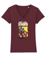 Rock n roll Christmas - Rolling for life Tricou mânecă scurtă guler V Damă Evoker