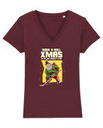 Rock n roll Christmas - Skating not hating Tricou mânecă scurtă guler V Damă Evoker