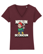 Nebun de Crăciun - Bărbat la agățat Tricou mânecă scurtă guler V Damă Evoker