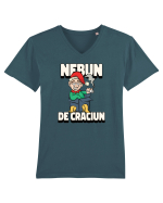 Nebun de Crăciun - Bărbat la agățat Tricou mânecă scurtă guler V Bărbat Presenter