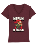 Nebun de Crăciun - Elf de Crăciun Tricou mânecă scurtă guler V Damă Evoker
