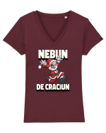Nebun de Crăciun - Moșul cel vesel Tricou mânecă scurtă guler V Damă Evoker
