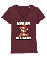Nebun de Crăciun - Ursuleț simpatic Tricou mânecă scurtă guler V Damă Evoker