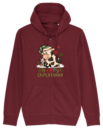 Vacă drăguță Merry Christmas HO HO HO Burgundy