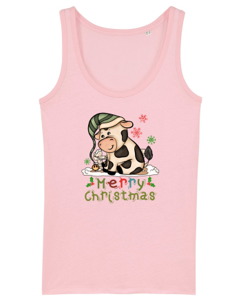 Vacă drăguță Merry Christmas HO HO HO Cotton Pink