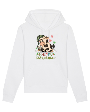 Vacă drăguță Merry Christmas HO HO HO White