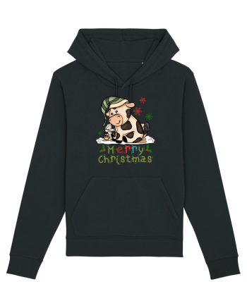Vacă drăguță Merry Christmas HO HO HO Black